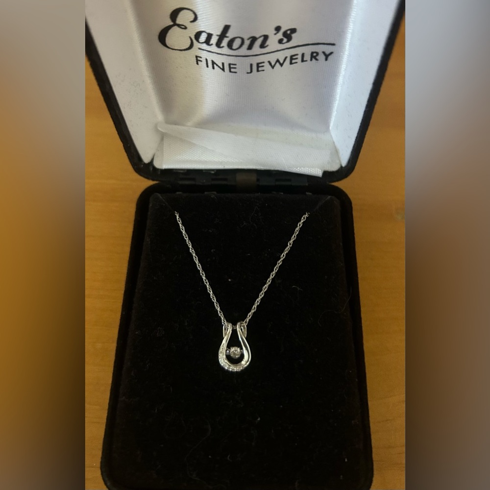 Sterling silver diamond necklace.